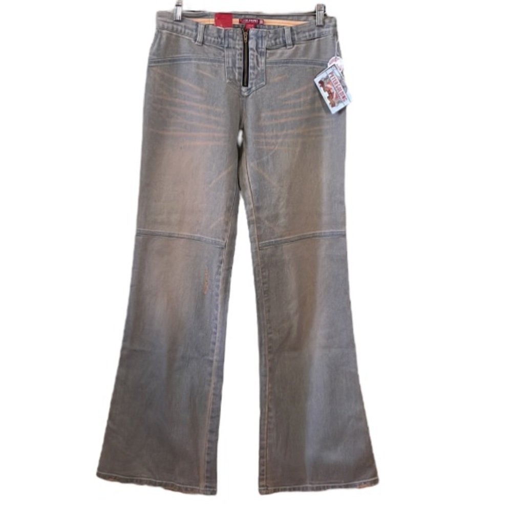 Peter Golding Dead Stock 25th Anniversary Light Purple and Peach Flare Jeans
